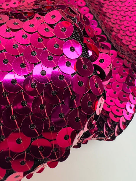Pink Sequined Knitted Fabric
