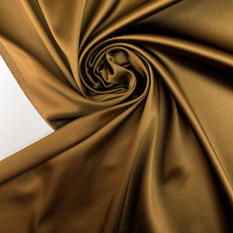 Satin Fabric With Elastane Brown Shade