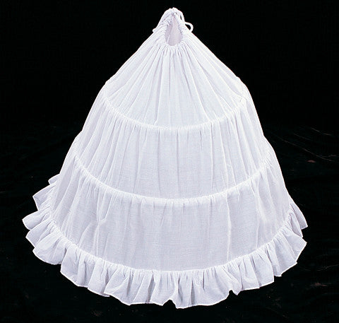 White Cotton Petticoat Crinoline 3 Hoop Slip Skirt 23x75 Inch