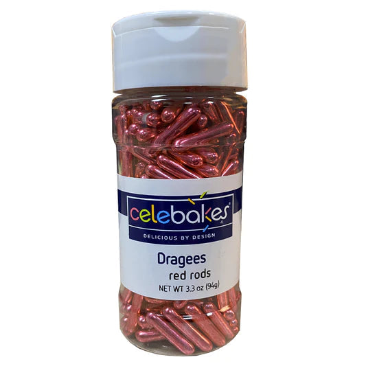 Celebakes Red Rod Dragees, 3.3 oz. Sprinkles