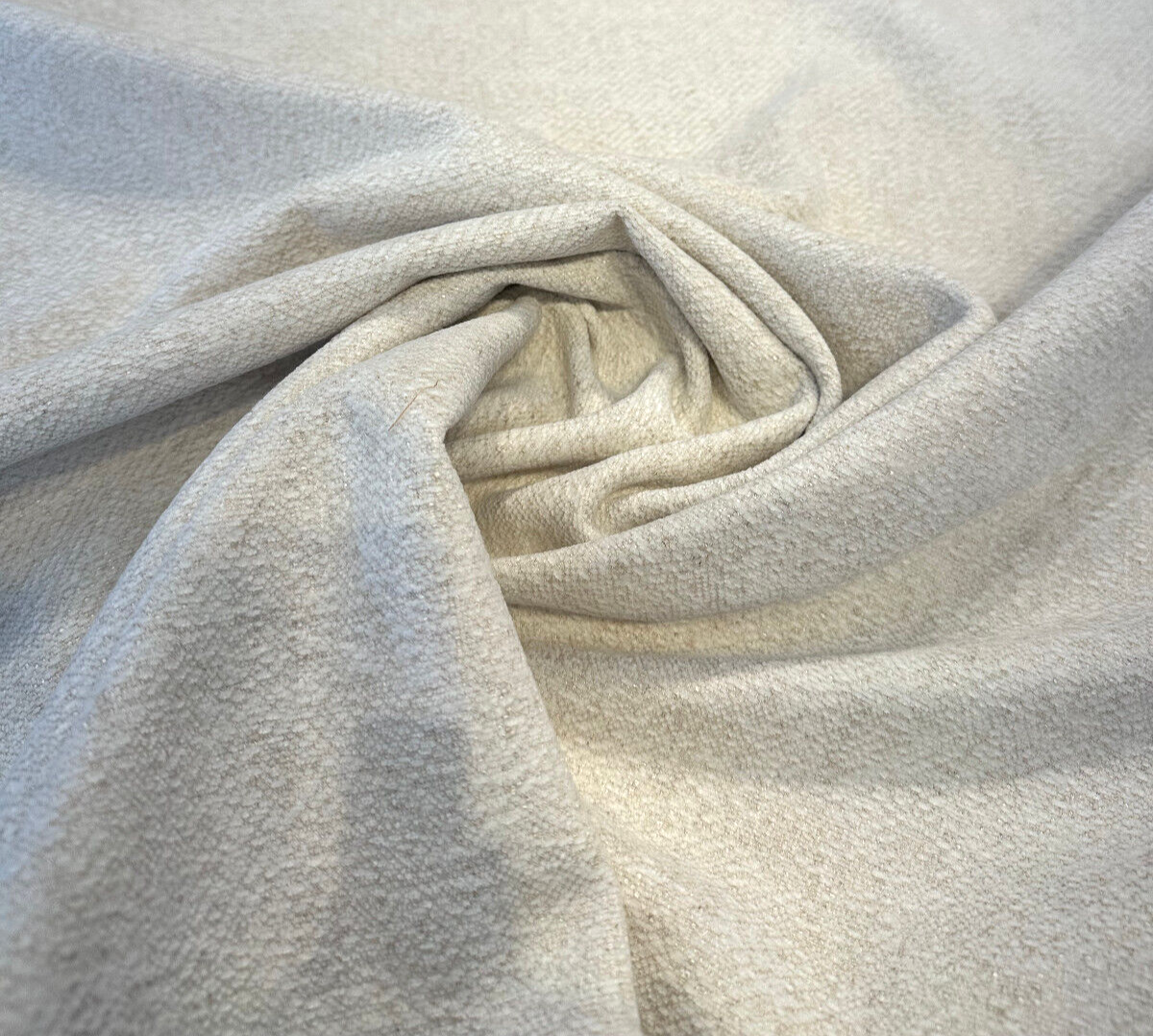 Devon Parchment Beige Chenille Upholstery Fabric - Off White Solid-Plain, 54" Width (1 Yard)
