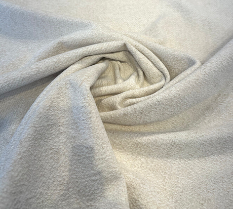Devon Parchment Beige Chenille Upholstery Fabric - Off White Solid-Plain, 54" Width (1 Yard)