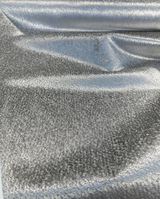 Glam Mica Silver Metallic Velvet Fabric - Silver, Metallic, 54" Width (1 Yard)