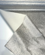 Glam Mica Silver Metallic Velvet Fabric - Silver, Metallic, 54" Width (1 Yard)
