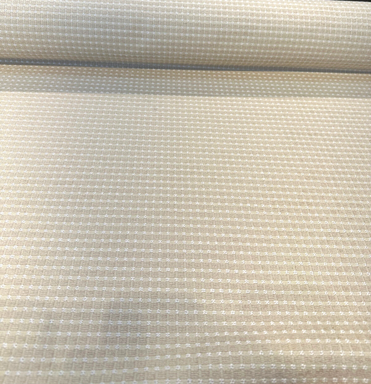Regal Chess Cream Light Chenille Upholstery Drapery Fabric - Cream, Chess Pattern, 54" Width (By The Yard)