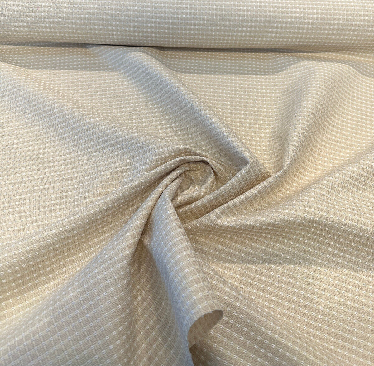 Regal Chess Cream Light Chenille Upholstery Drapery Fabric - Cream, Chess Pattern, 54" Width (By The Yard)