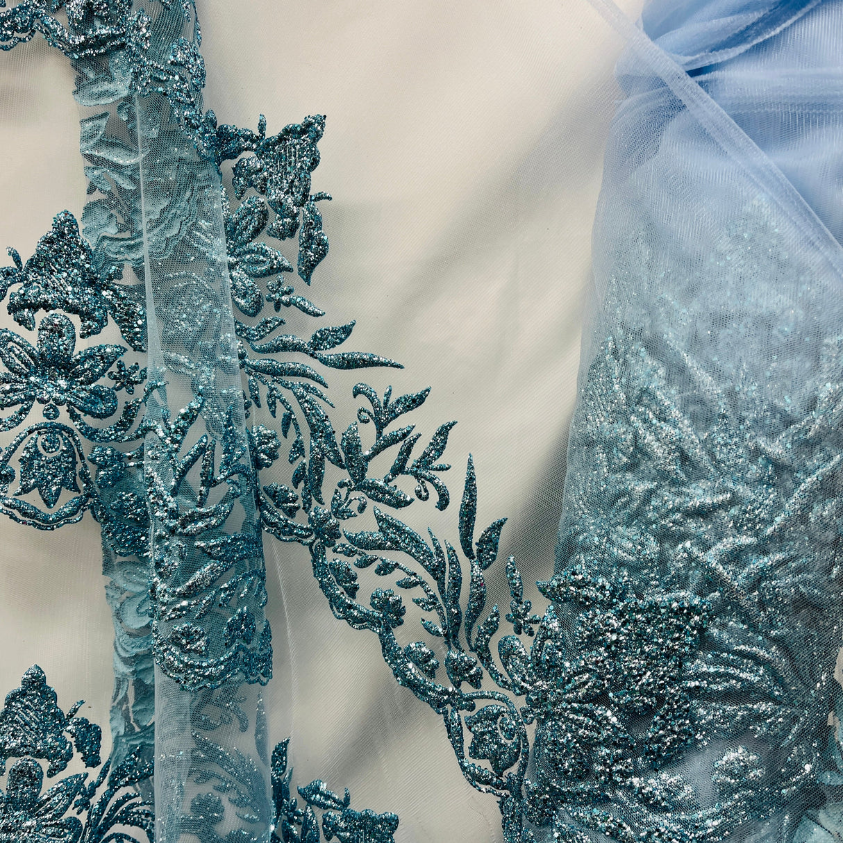 Glitter Mesh Floral Fabric