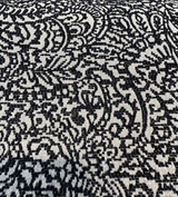 Adele Black Paisley Brocade Jacquard Fabric - Black Paisley, 54" Width (1 Yard)
