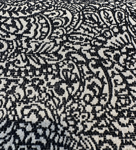 Adele Black Paisley Brocade Jacquard Fabric - Black Paisley, 54" Width (1 Yard)