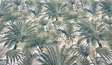 Tommy Bahama Monteverde Green Verde Cotton Fabric - Tropical Leaf Stripe, Off White Background, 54" Width, 13.5" Horizontal Repeat, 27" Vertical Repeat (1 Yard)