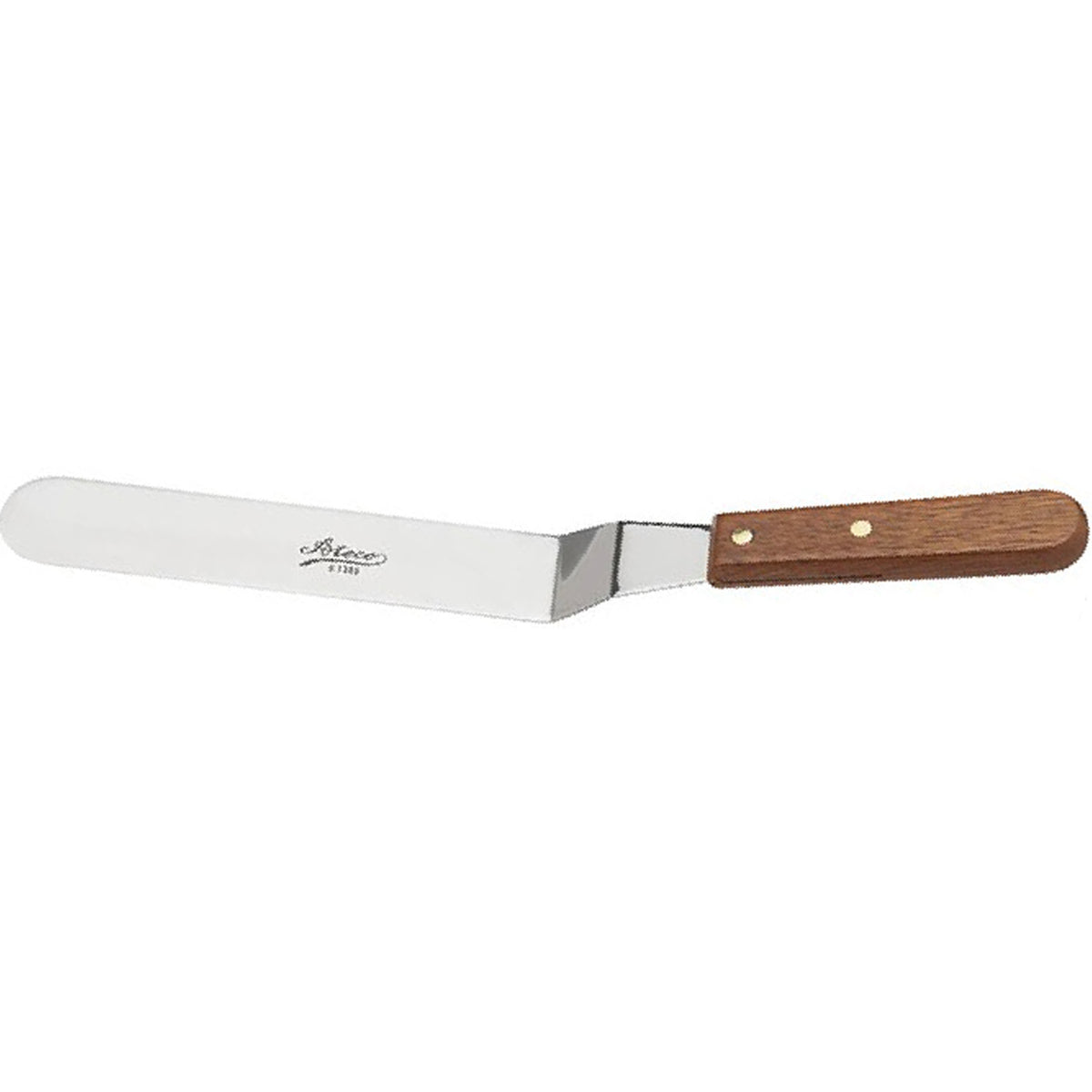 Ateco Spatula Wooden Handle Offset Blade, Blade size 1-1/2" x 9-3/4"