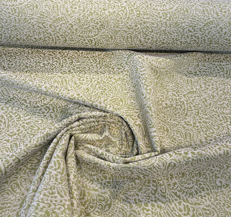 Adele Lime Paisley Brocade Jacquard Fabric - Lime Green With Beige Paisley Design, 54" Width (1 Yard)