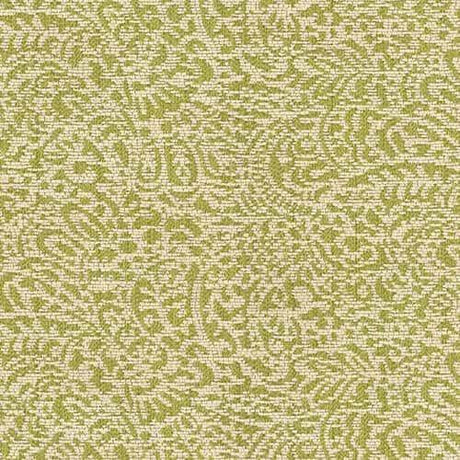Adele Lime Paisley Brocade Jacquard Fabric - Lime Green With Beige Paisley Design, 54" Width (1 Yard)