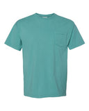 Camiseta unisex teñida de prenda con bolsillo