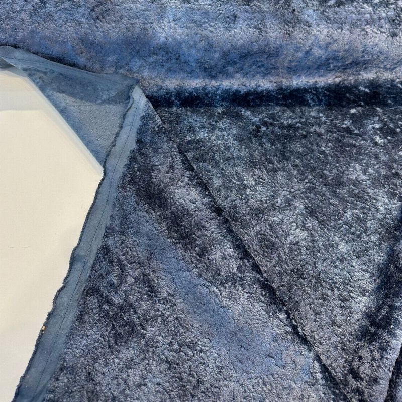 Threads Alvar Indigo Shaggy Blue Boucle Fabric - Indigo, Shaggy Boucle, 53.978" Width (1 Yard)