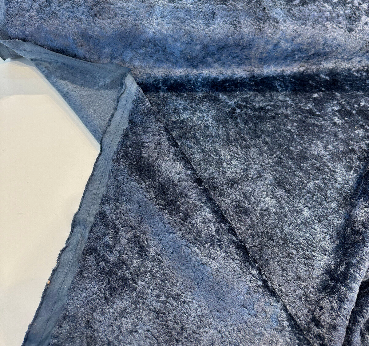 Threads Alvar Indigo Shaggy Blue Boucle Fabric - Indigo, Shaggy Boucle, 53.978" Width (1 Yard)