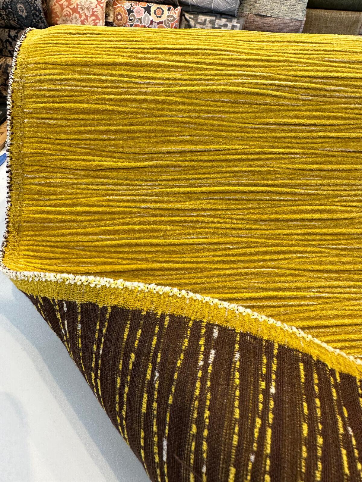 Ora Chartruse Gold Pleated Velvet Fabric - Gold Pleated, Brown Backing (1 Yard)