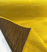 Ora Chartruse Gold Pleated Velvet Fabric - Gold Pleated, Brown Backing (1 Yard)