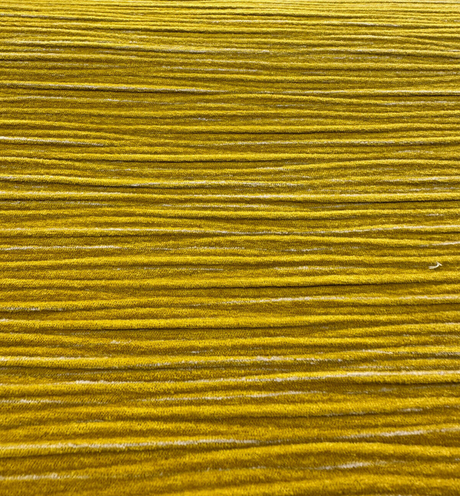 Ora Chartruse Gold Pleated Velvet Fabric - Gold Pleated, Brown Backing (1 Yard)