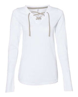 Women's Fine Jersey Lace-Up Long Sleeve T-Shirt