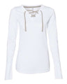 Women's Fine Jersey Lace-Up Long Sleeve T-Shirt