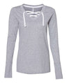 Women's Fine Jersey Lace-Up Long Sleeve T-Shirt