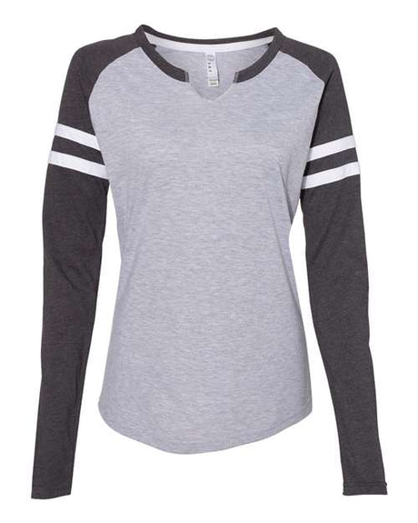 LAT Women's Fine Jersey Mash Up Long Sleeve T-Shirt