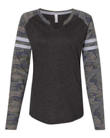 LAT Women's Fine Jersey Mash Up Long Sleeve T-Shirt