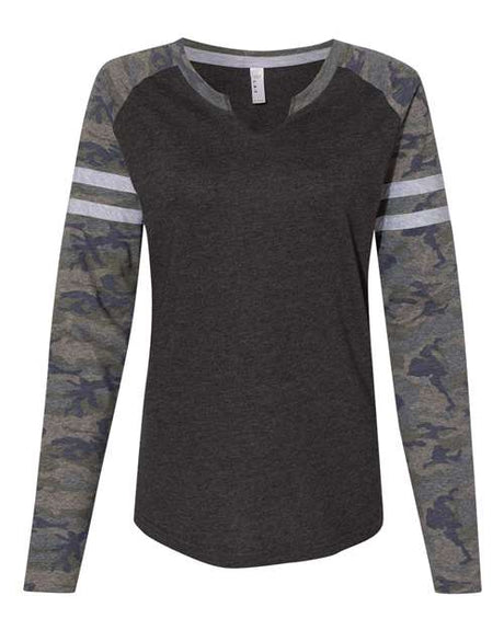 LAT Women's Fine Jersey Mash Up Long Sleeve T-Shirt