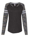 LAT Women's Fine Jersey Mash Up Long Sleeve T-Shirt