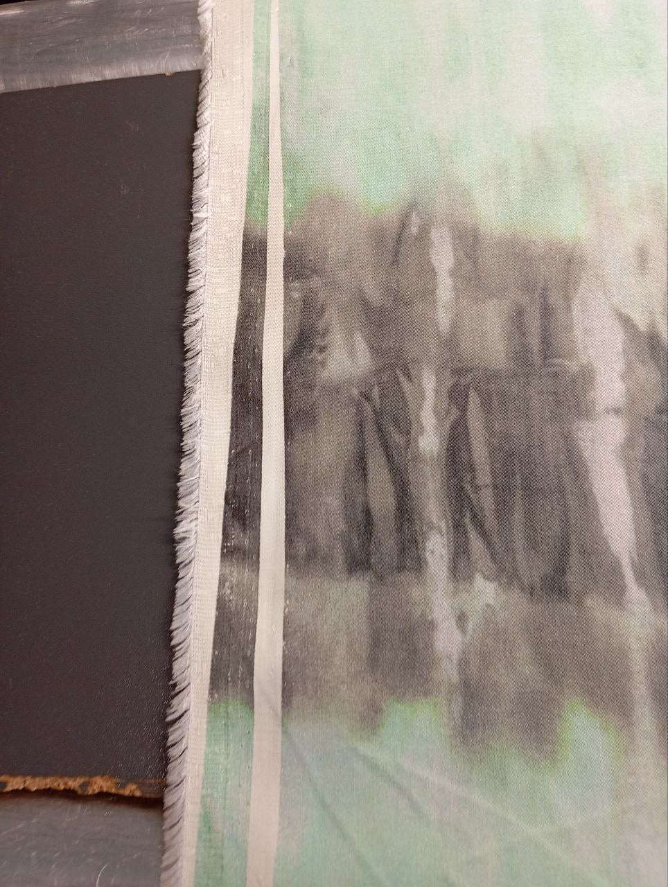 Viscose Sateen Printed Gray Green