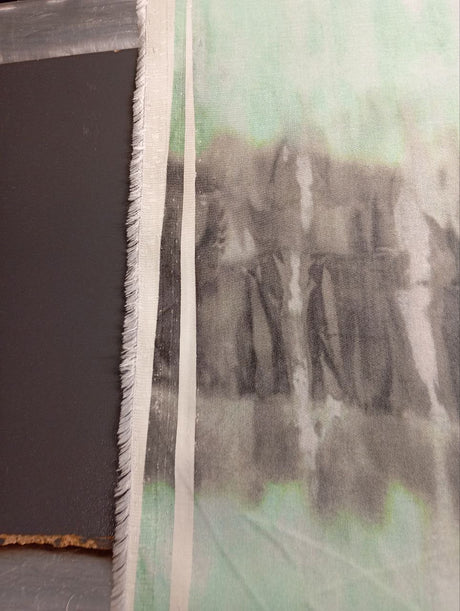 Viscose Sateen Printed Gray Green