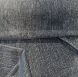 Beckett Indigo Turquoise Polyester Fabric - Small Woven Herringbone, 55" Width (1 Yard)