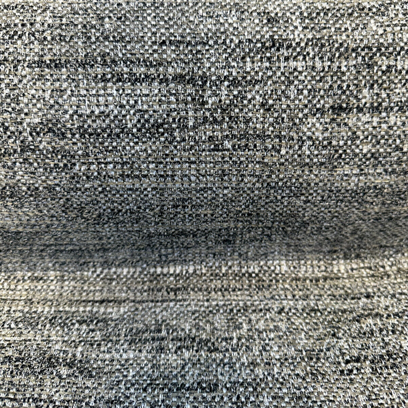 Venuci Blacksand Chenille Tweed Upholstery Fabric - Black Beige Taupe Gray Ivory, 56" Width (1 Yard)