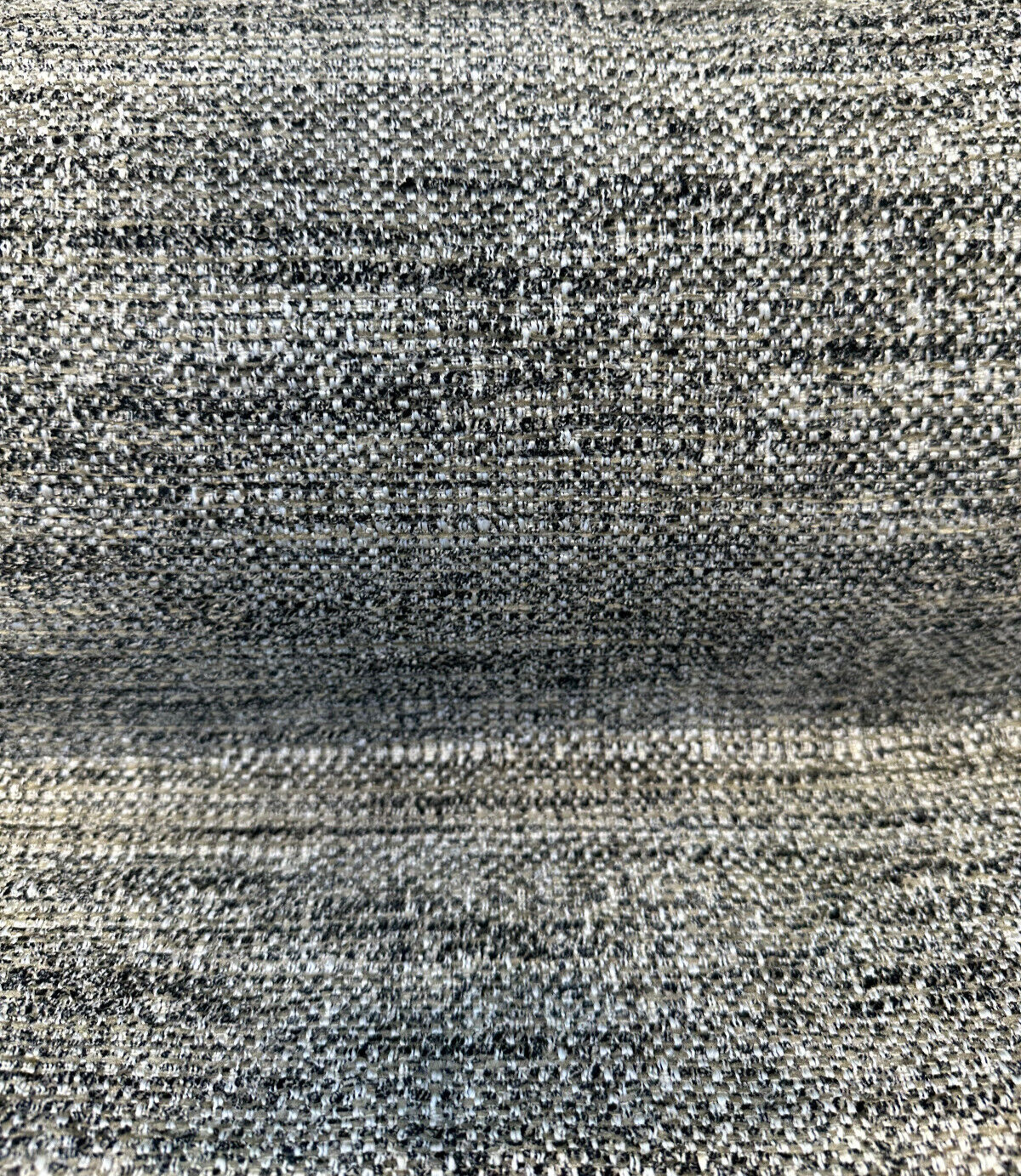 Venuci Blacksand Chenille Tweed Upholstery Fabric - Black Beige Taupe Gray Ivory, 56" Width (1 Yard)