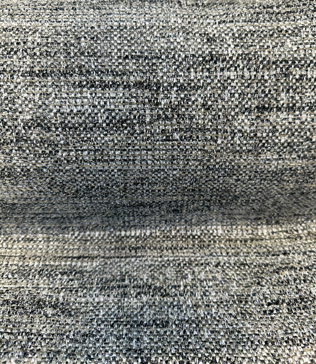 Venuci Blacksand Chenille Tweed Upholstery Fabric - Black Beige Taupe Gray Ivory, 56" Width (1 Yard)
