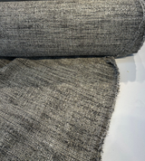 Venuci Blacksand Chenille Tweed Upholstery Fabric - Black Beige Taupe Gray Ivory, 56" Width (1 Yard)