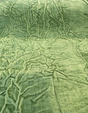 Compressed Green Avocado Crushed Pleated Polyester Fabric - Pleated, 46" Width (1 Yard)