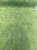 Compressed Green Avocado Crushed Pleated Polyester Fabric - Pleated, 46" Width (1 Yard)