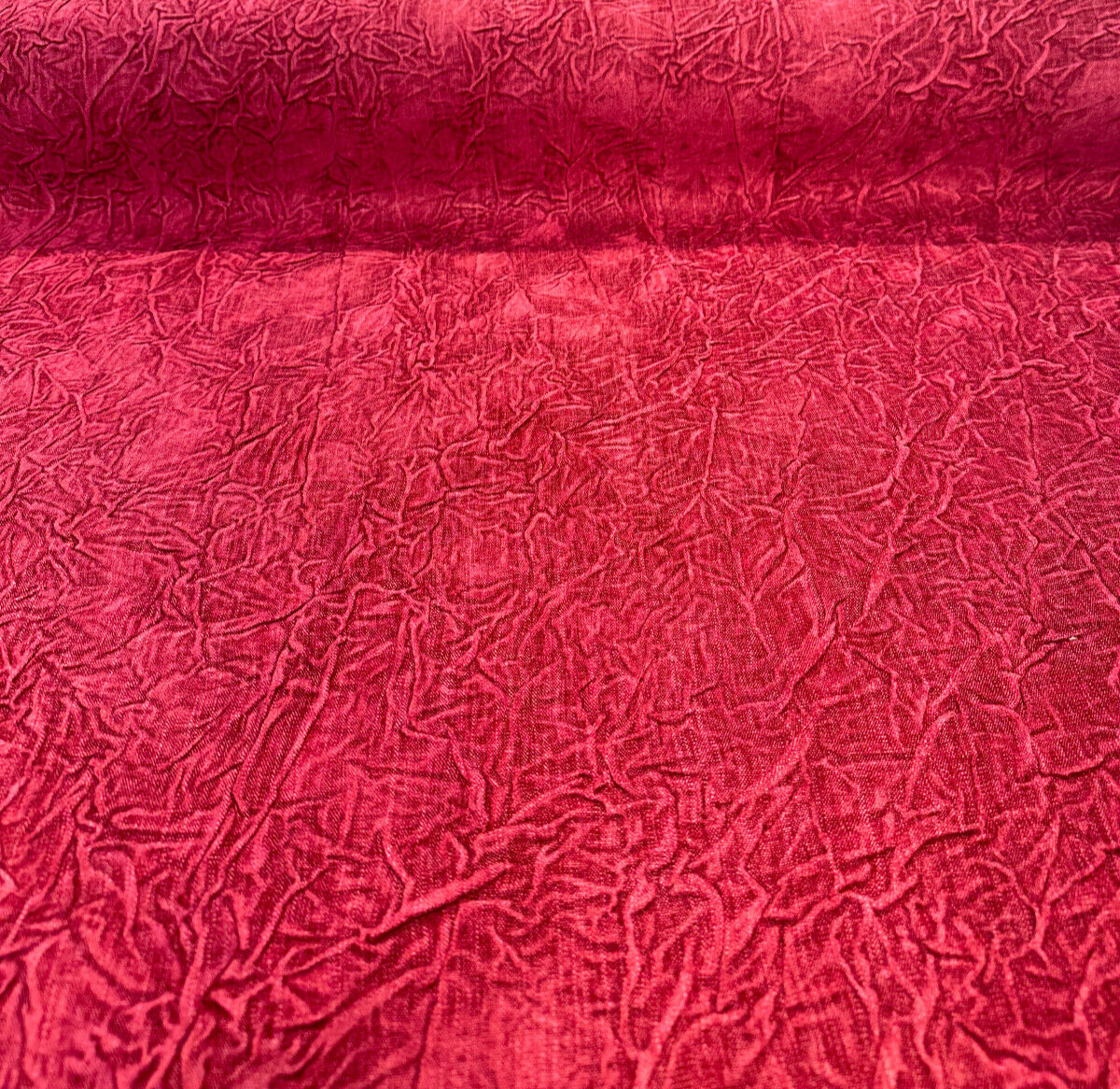 Compressed Rose Petal Polyester Fabric - Crushed Pleated, Pink/Purple, 46" Width (1 Yard)