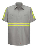 Red Kap Men's Enhanced Visibility Short Sleeve Cotton Work Shirt