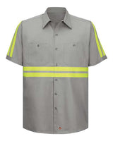 Red Kap Men's Enhanced Visibility Short Sleeve Cotton Work Shirt