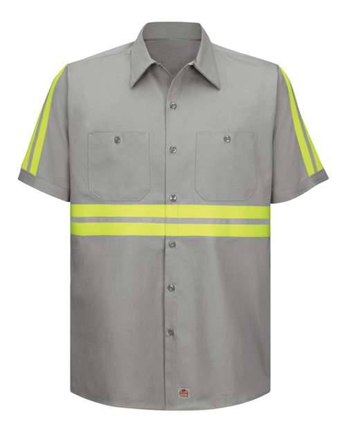 Red Kap Men's Enhanced Visibility Short Sleeve Cotton Work Shirt