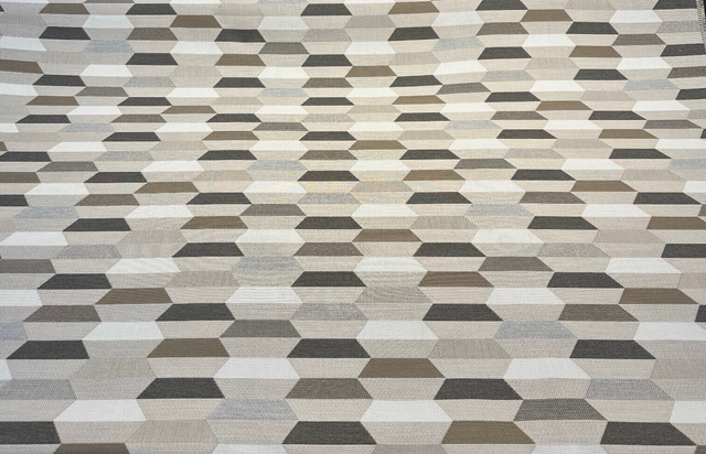 Sunbrella Precise Buff Solution Dyed Acrylic Fabric - Buff Geometric Print, 54" Width (1 Yard)