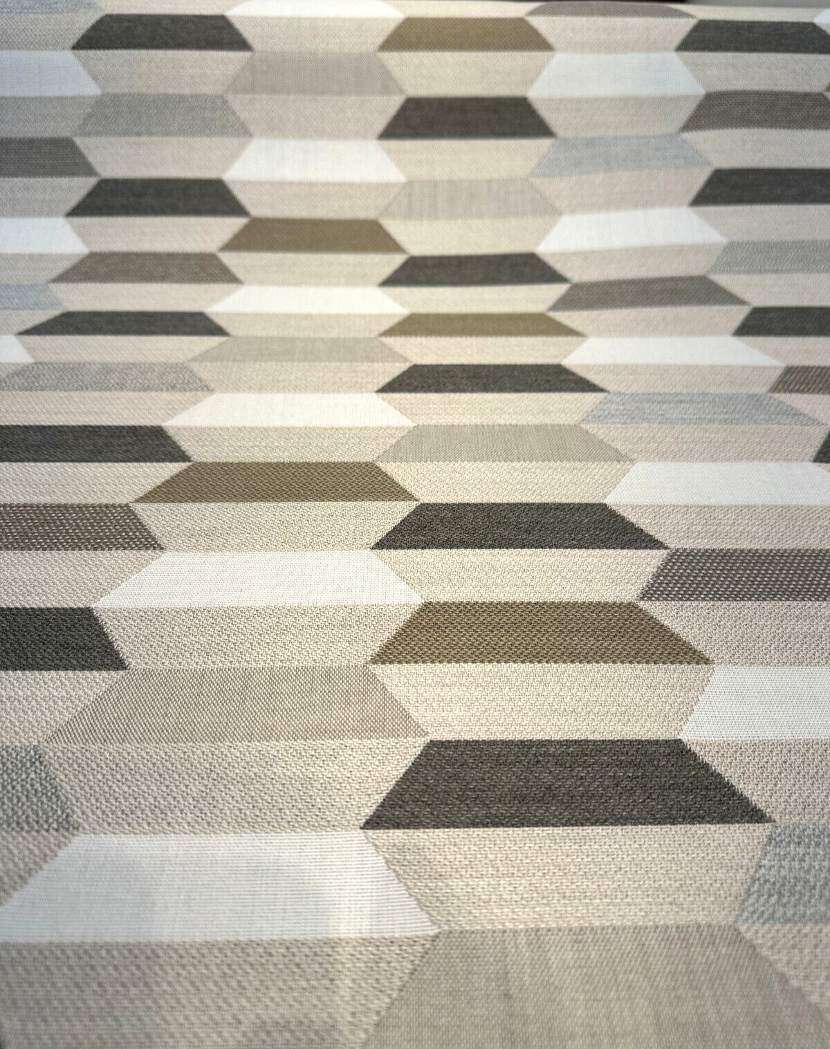Sunbrella Precise Buff Solution Dyed Acrylic Fabric - Buff Geometric Print, 54" Width (1 Yard)