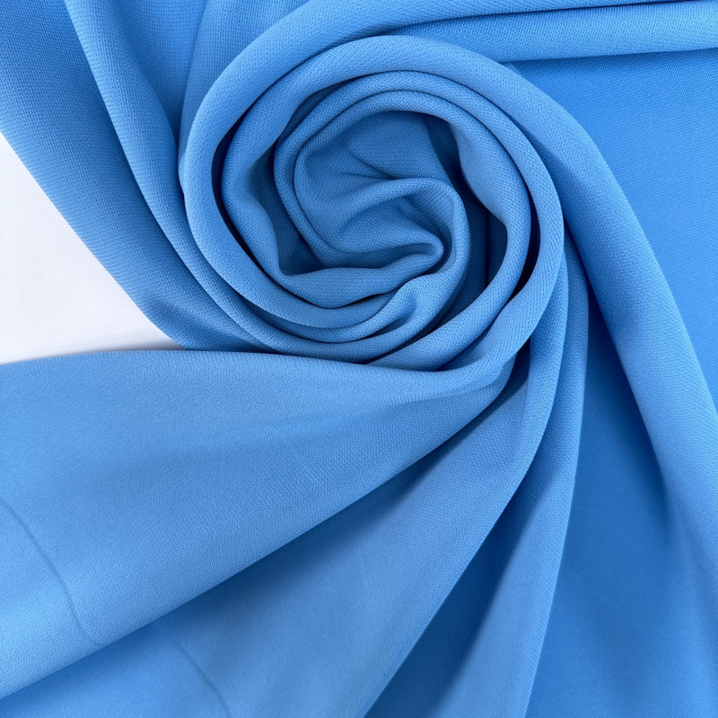 Blue Polyester Crepe