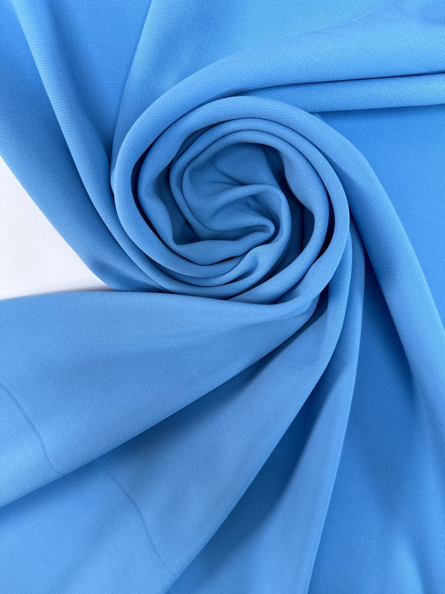 Blue Polyester Crepe