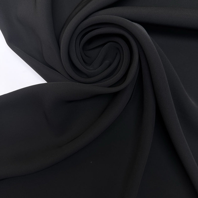 Black Polyester Double Crepe