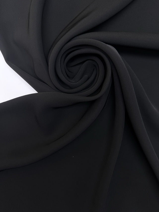 Black Polyester Double Crepe