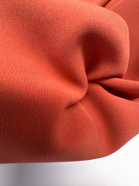 Orange Polyester Elastane Double Weave